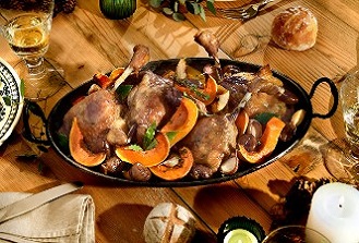 Confir de canard courge Butternut sauce orange et châtaignes