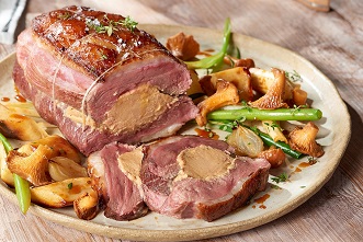 Rôti de magret au foie gras